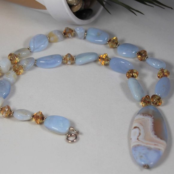 Blue Chalcedony Necklace